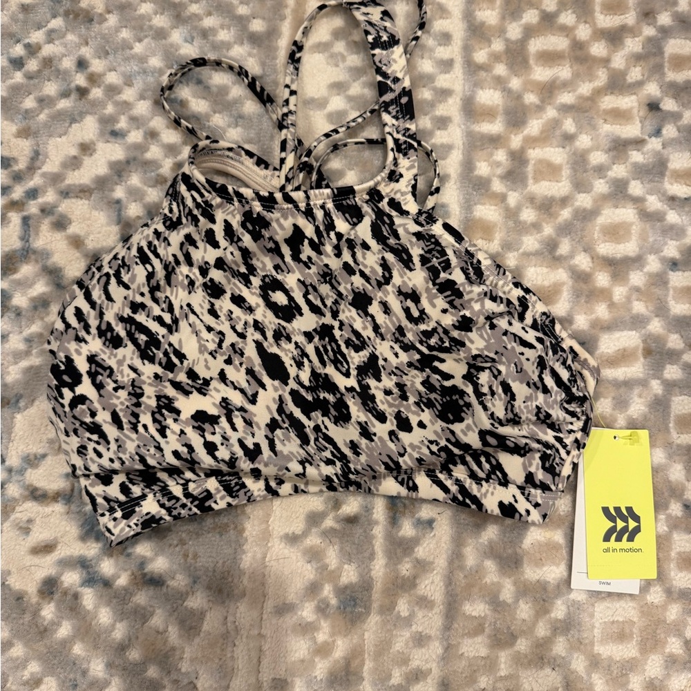 All in Motion Black and White Swim top